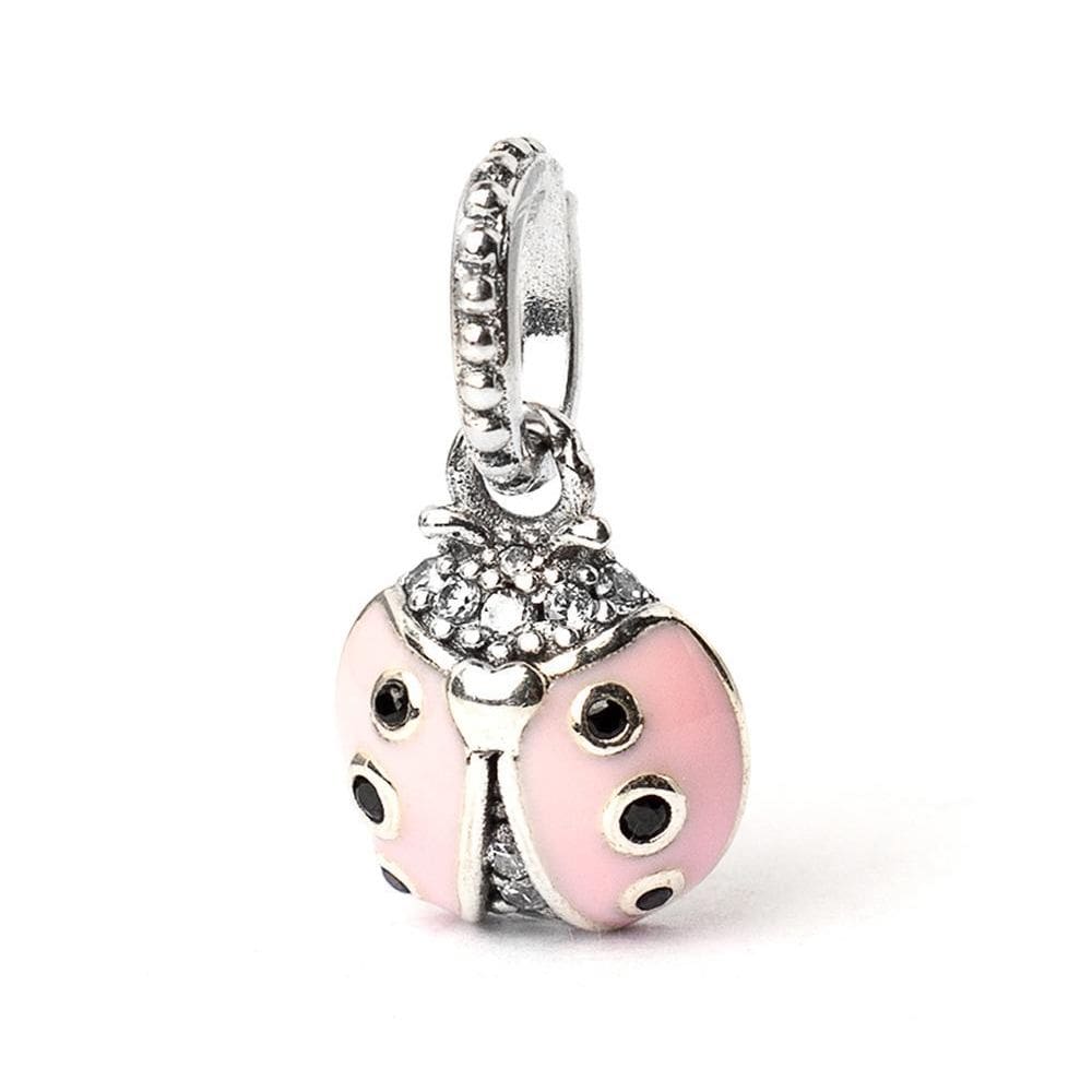 Berloque Pingente Joaninha Rosa