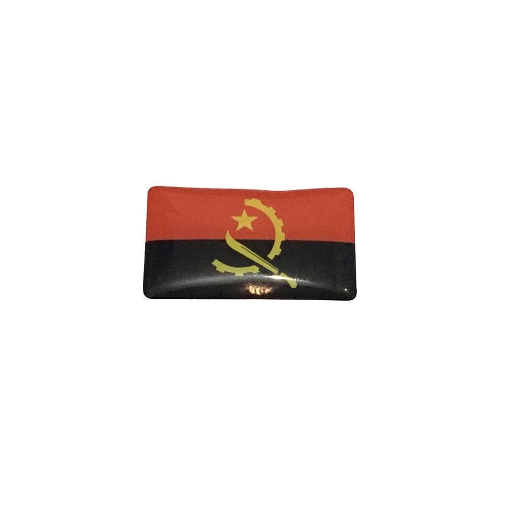 Adesivo resinado da bandeira da Angola 9x6 cm