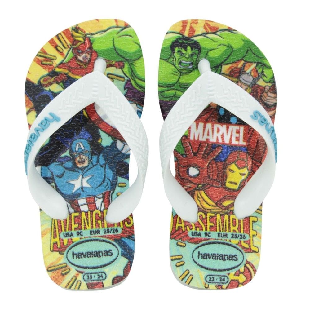 Chinelo Infantil Havaianas Kids Top Marvel II Branco