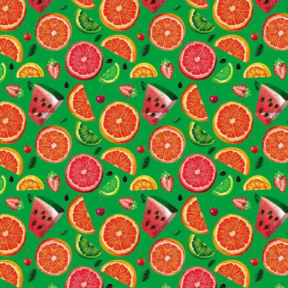 Papel De Parede Frutas Melancia Limão Morango Laranja Cereja