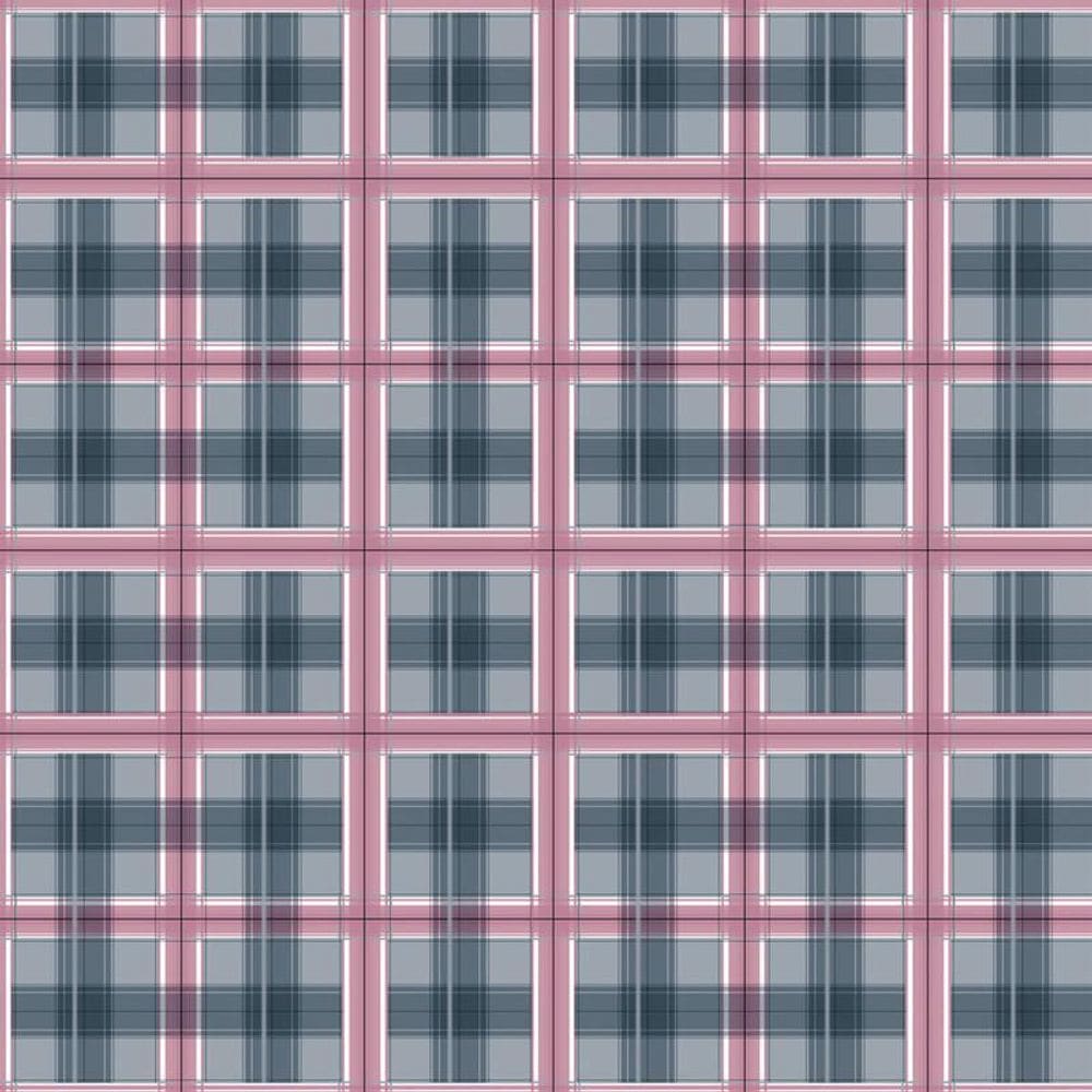 Papel De Parede Xadrez Vermelho E Azul Opaco Autocolante