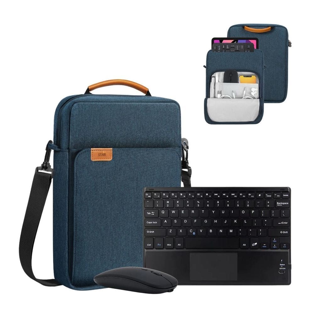 Capa Alça + Teclado Sem Fio + Mouse Para Samsung A11+ X236