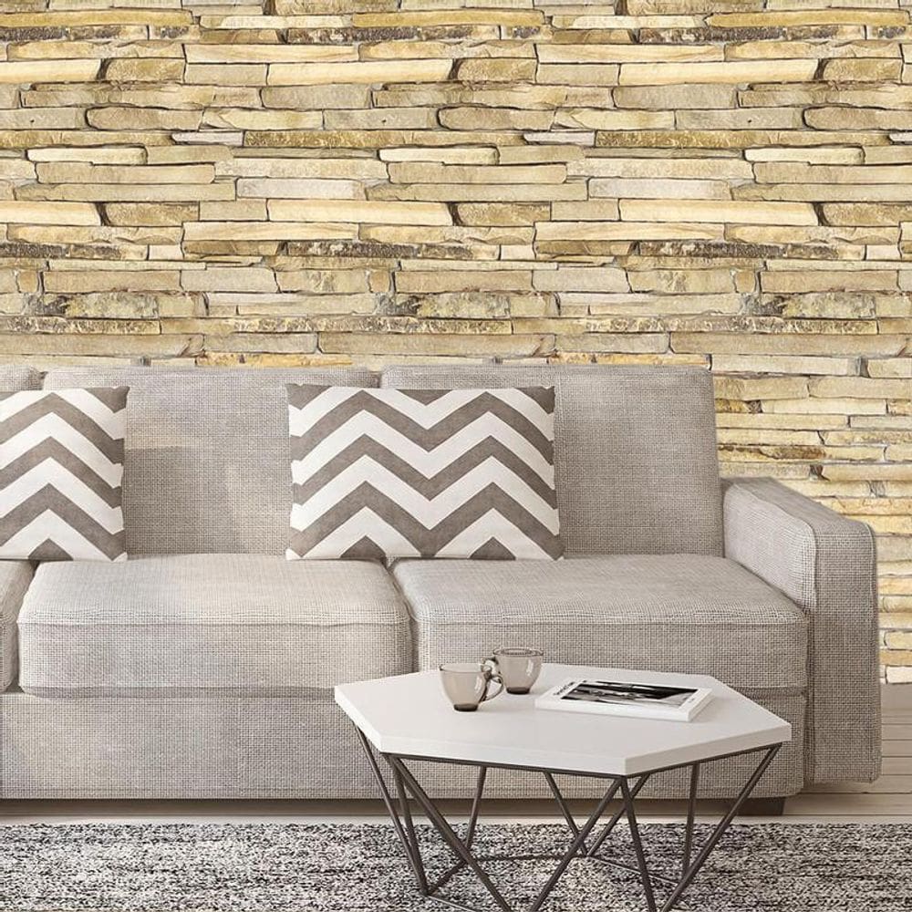 Papel De Parede Tons Bege E Marrom Autocolante Sala Quarto