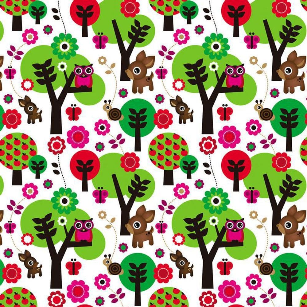 Papel De Parede Floresta Animais Adesivo Quarto Infantil
