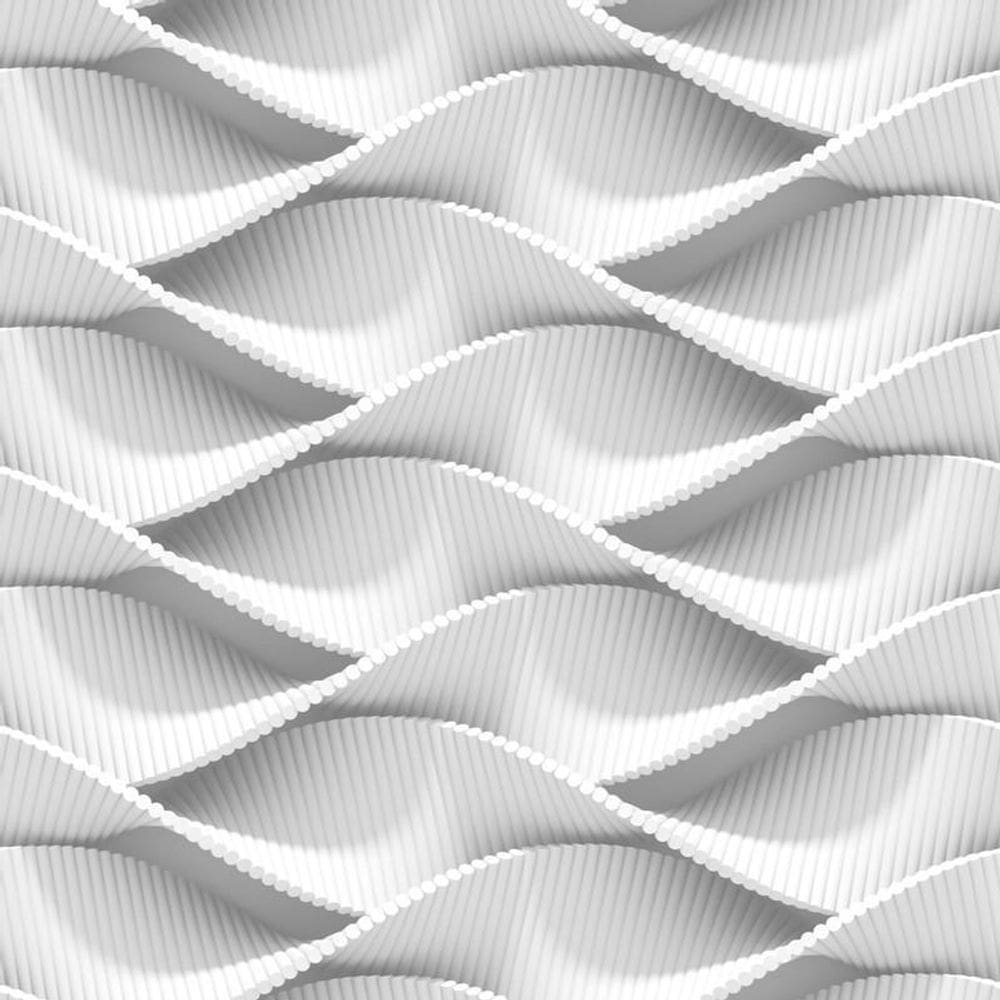 Papel De Parede 3D Ondas Com Linhas Geometrica Adesivo Sala