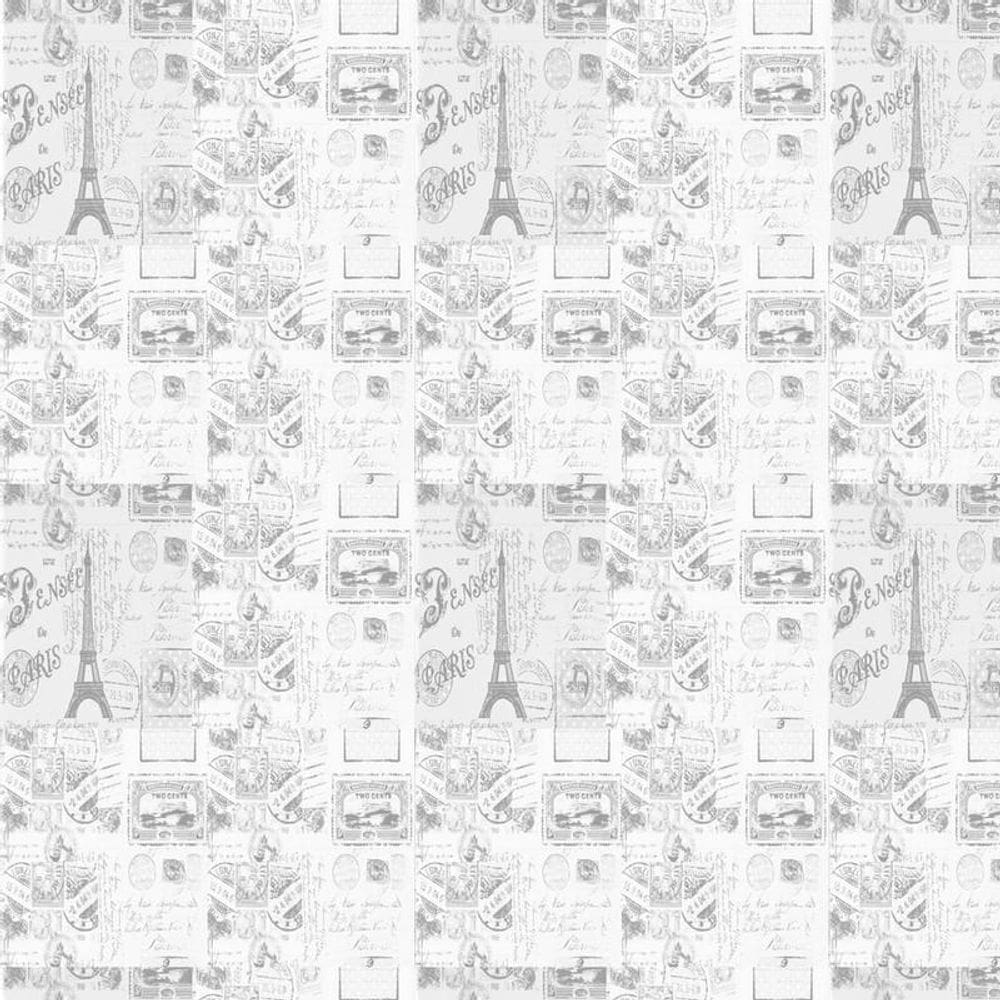 Papel De Parede Selo Carta Paris Adesivo Decorativo Lavável