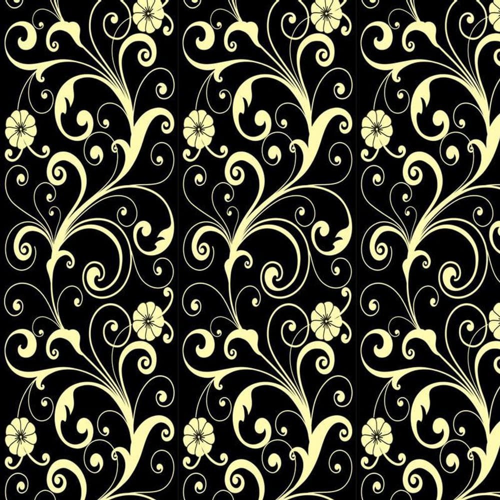 Papel Parede Flor Amarela Fundo Preto Adesivo Lavavel Sala