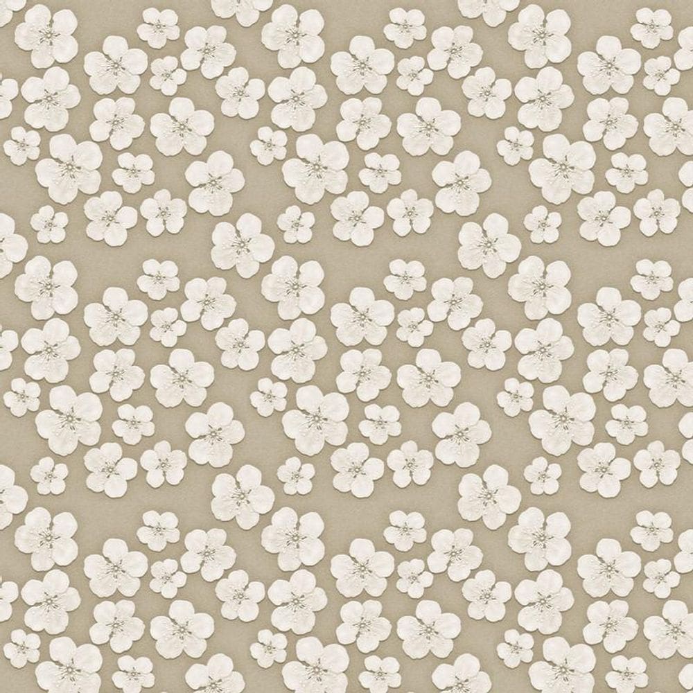 Papel Parede Floral Flores Brancas Autocolante Sala Quarto