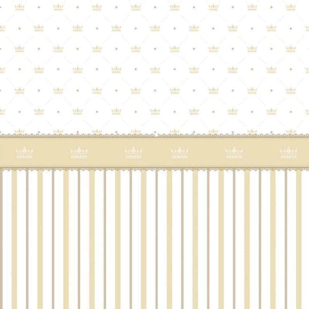 Papel De Parede Dourada Com Coroa Quarto Infantil Adesivo