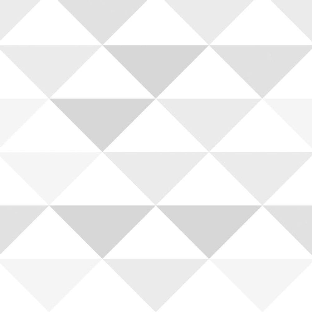 Papel Parede Triangulo Geométrico Cinza Branco Autocolante