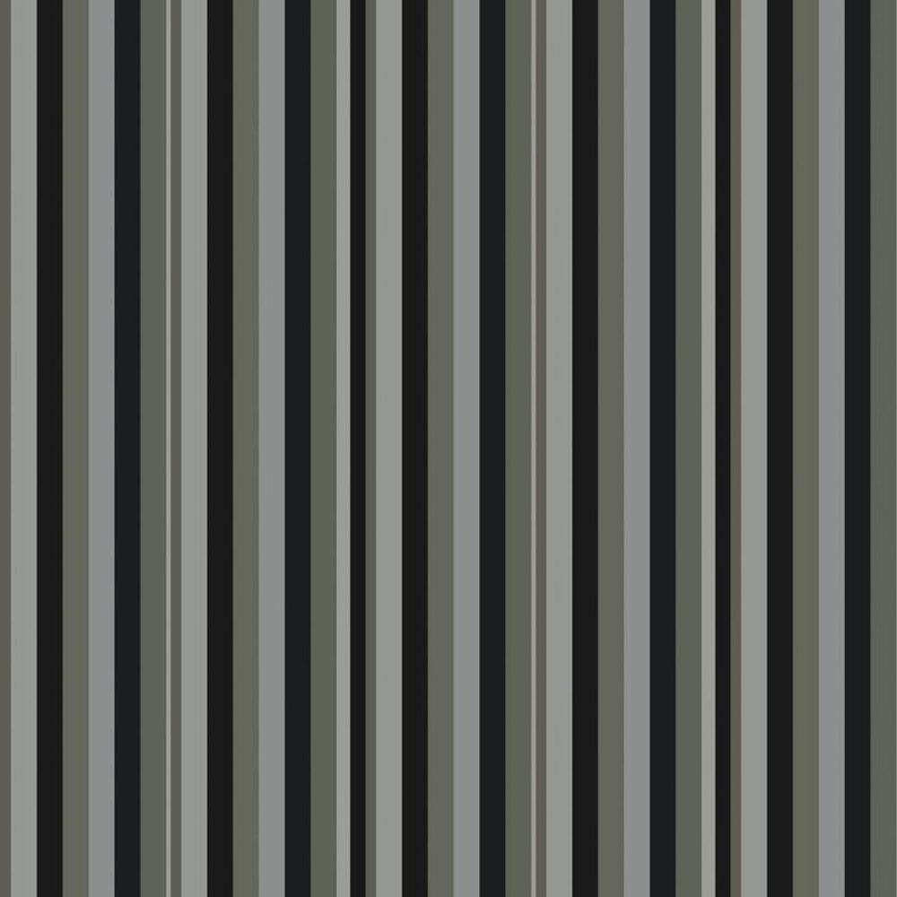 Papel De Parede Preto E Cinza Listra Decorativa Adesivo Sala