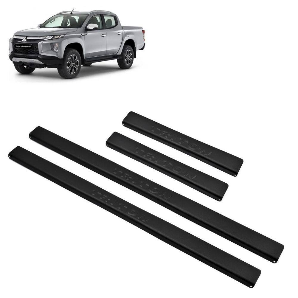 Soleira Aluminio Preta Brasikar L200 Triton 2022