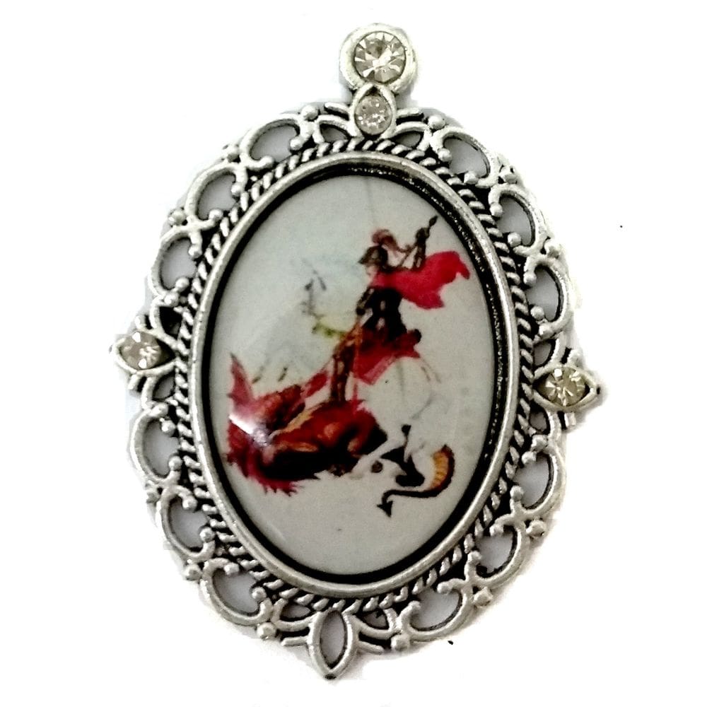 Entremeio Terço De São Jorge prata com strass 3 unidades