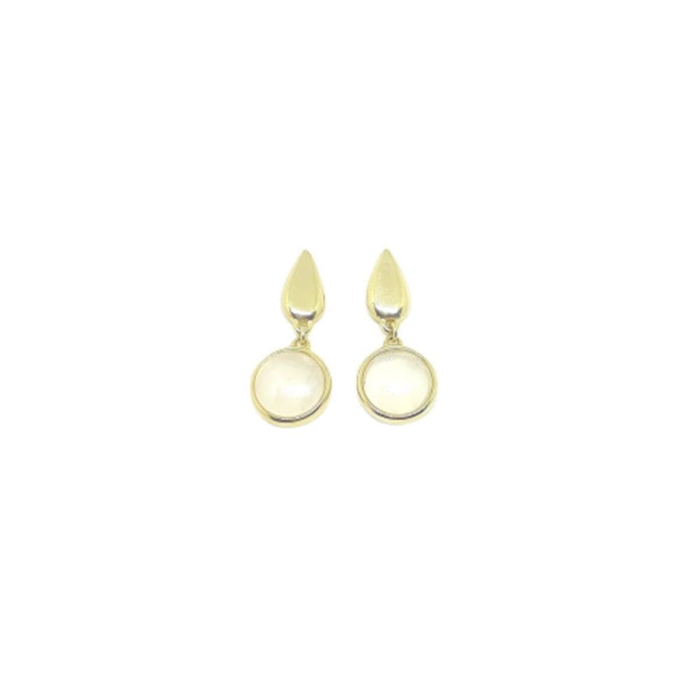 Brinco Folheado Ouro 18K 100% Anti Alérgico Madrepérola,