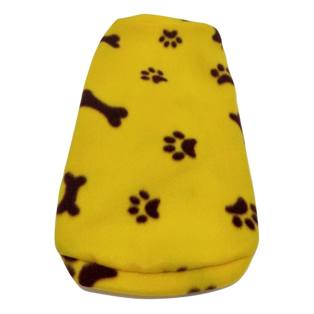 Roupa capa soft para cães amarelo com patinhas tamanho GG