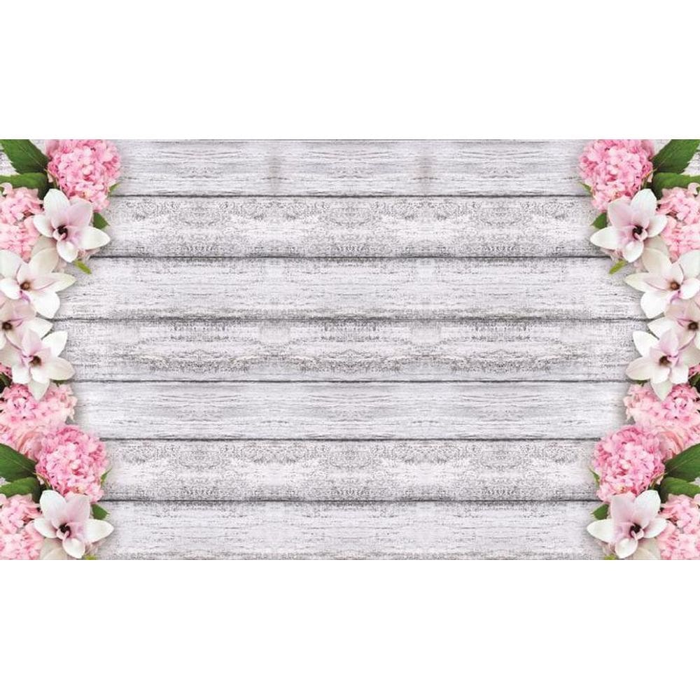 Fundo Fotográfico Em Tecido Madeira Floral Rosa 2,20X1,50