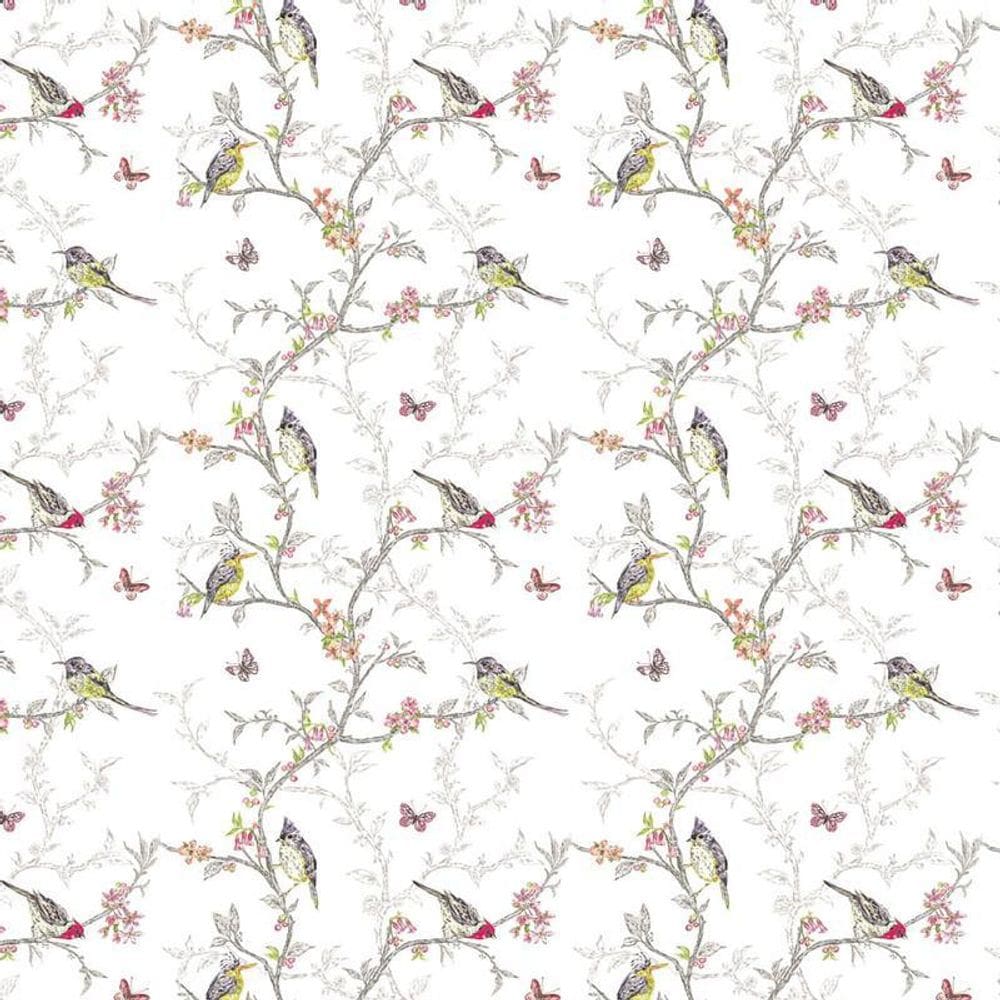 Papel De Parede Galhos E Passarinhos Decorativo Adesivo