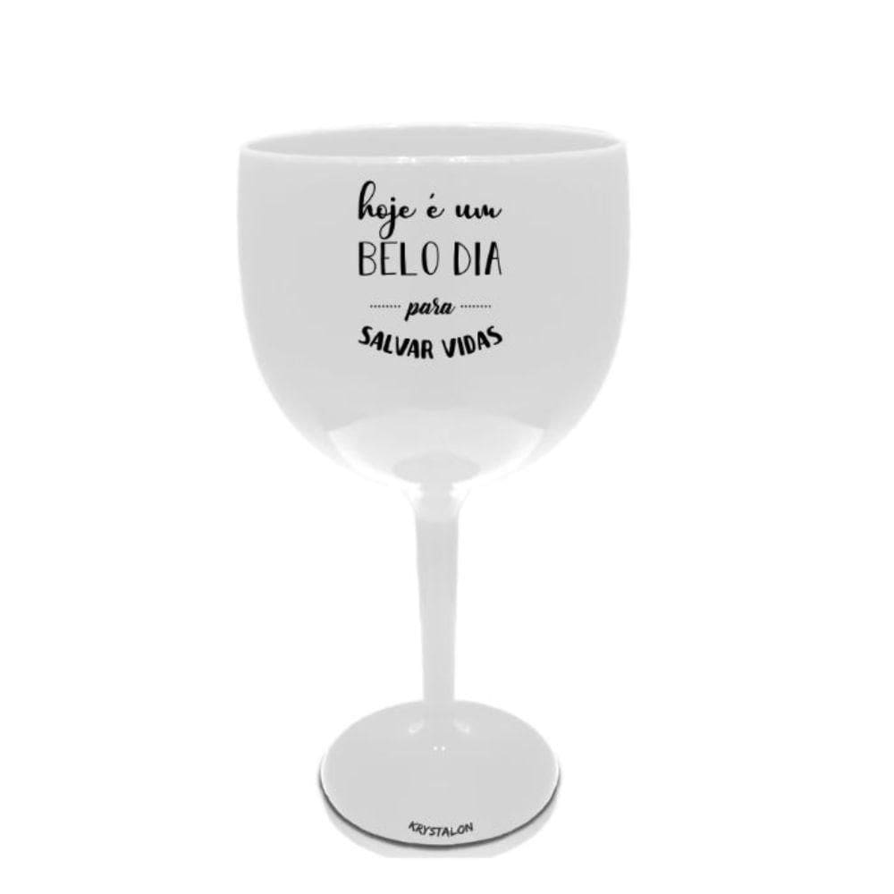 Kit 4 Taças Gin Brancas Criativas Tema Salvar Vidas