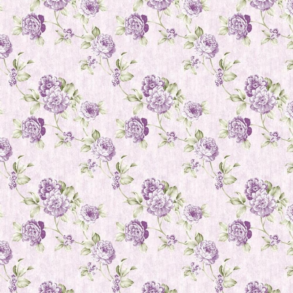Papel De Parede Rosas Lilas Flores Autocolante Sala Quarto