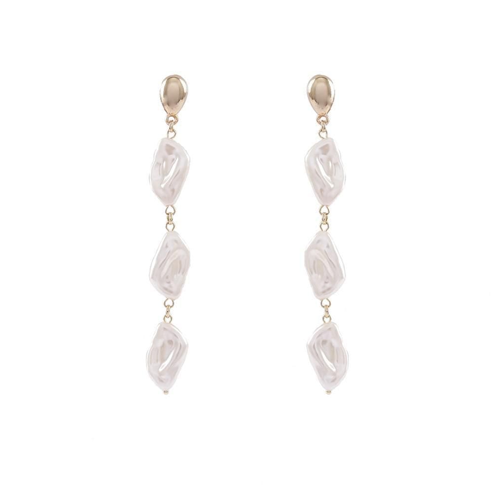 Brinco Comprido Armazem Rr Bijoux Pedra Fosca Dourado