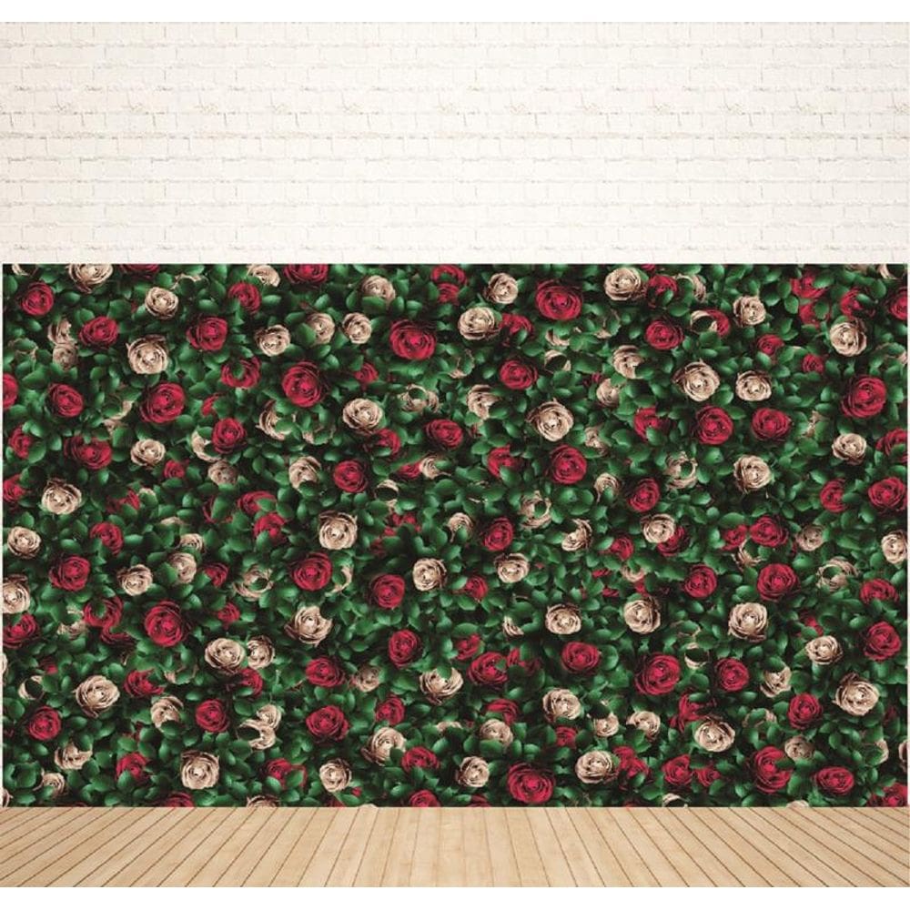 Fundo Fotográfico Em Tecido Flores/Rosas Vermelhas 2,20X1,50