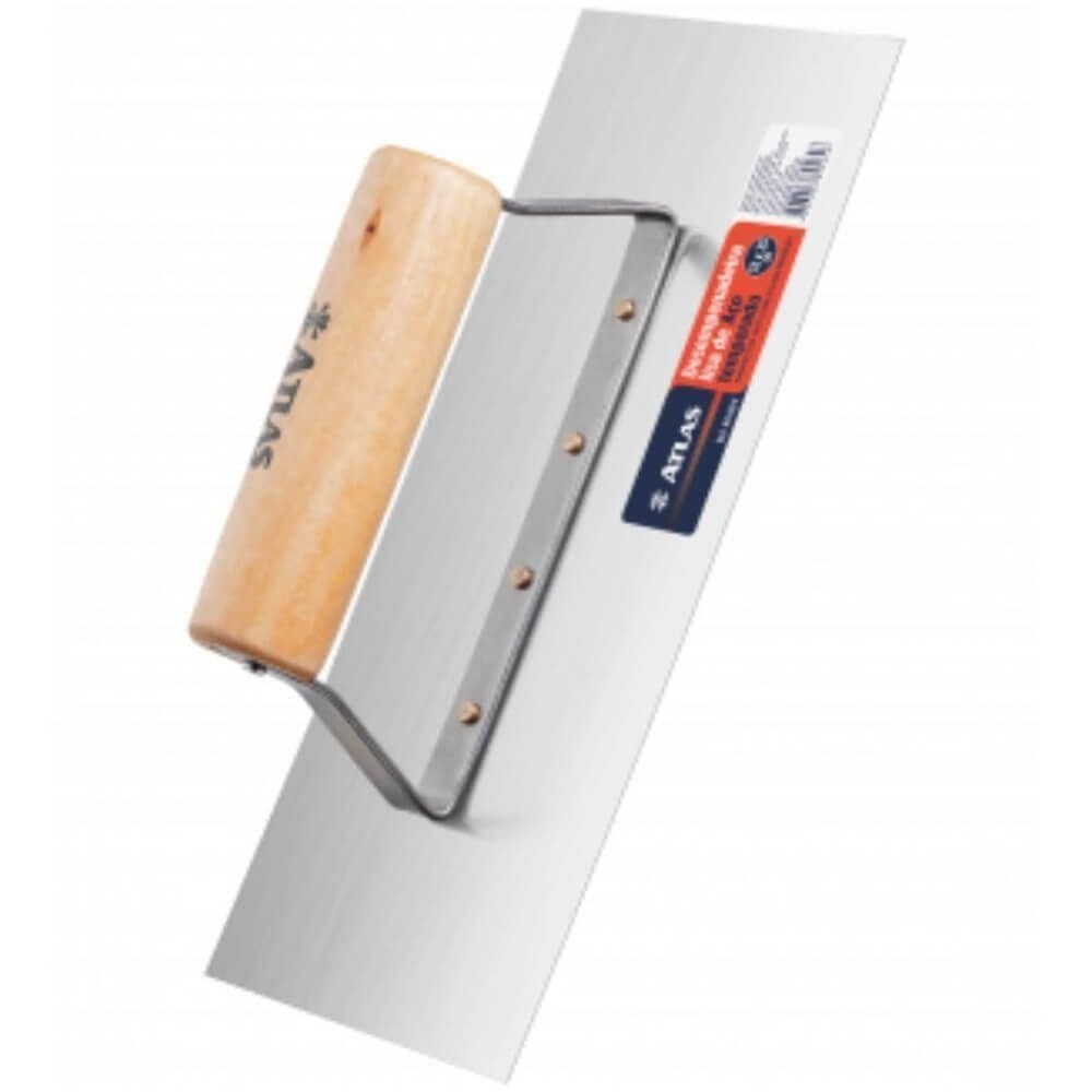 Desempenadeira Lisa De Aço Temperado Com Cabo De Madeira 12x25cm - 133 - Pincéis Atlas