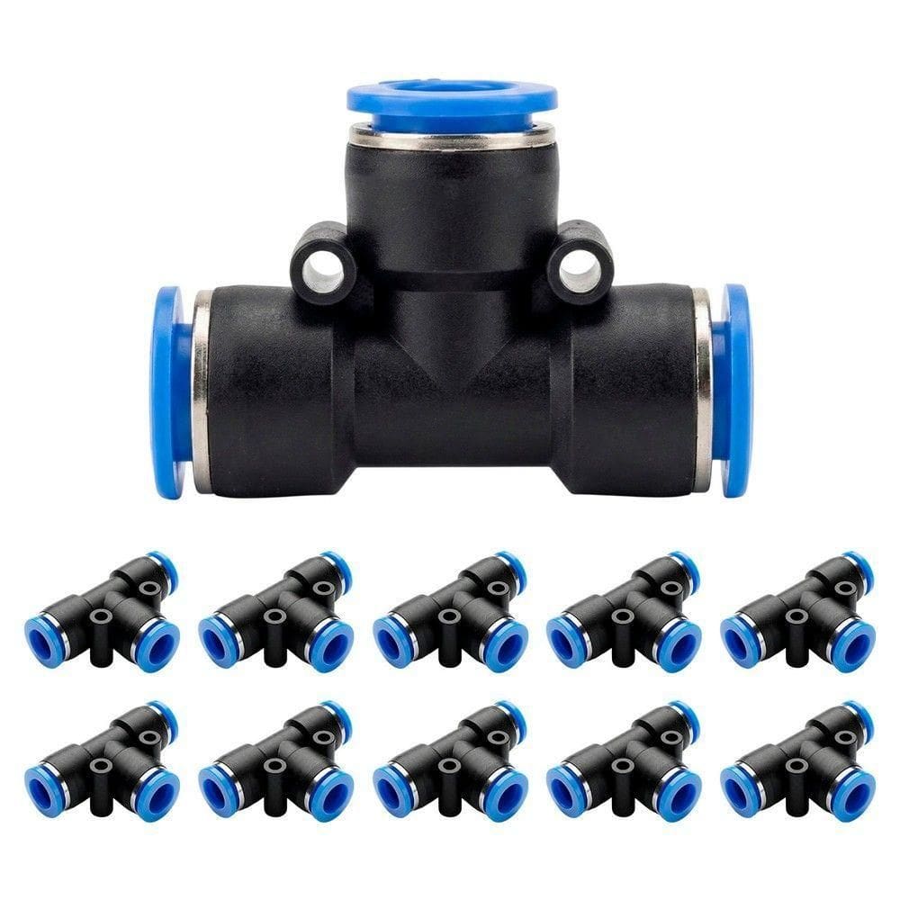 Conexão União Emenda Em ”t” 8mm Pu Pneumática Engate Rápido - 10 Peças