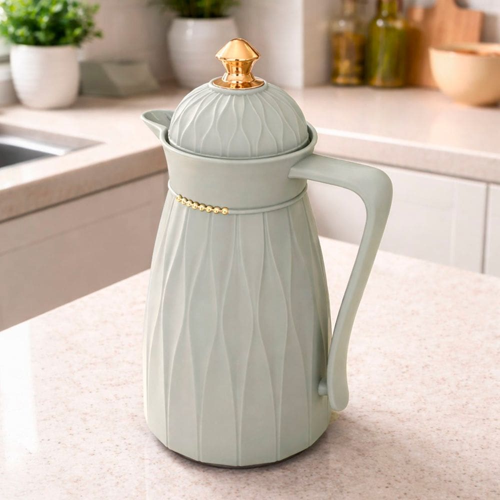 Garrafa Térmica De Mesa Arabic Cinza Elegante Café Chá De 1L