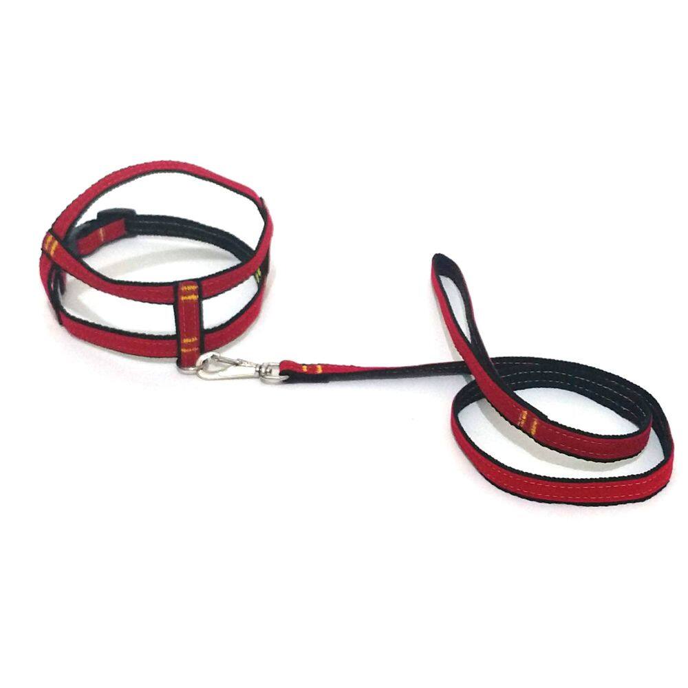 Conjunto Peitoral Veludo Liso Vermelho Com Preto Tamanho 01