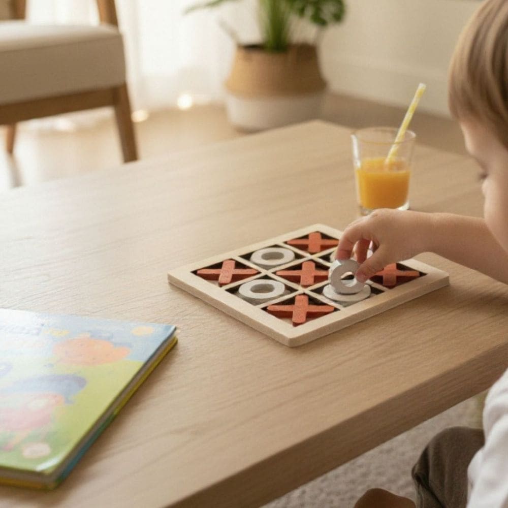 Jogo da Velha MDF 10x10cm – Brinquedo Educativo Infantil para Raciocínio Lógico e Coordenação Motora