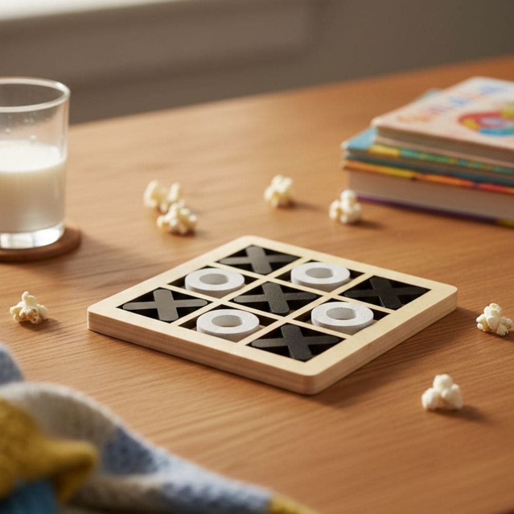 Jogo da Velha MDF 10x10cm – Brinquedo Educativo Infantil para Raciocínio Lógico e Coordenação Motora