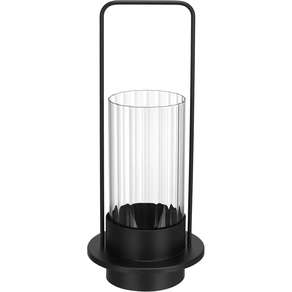 CASTIÇAL DECORATIVO PORTA VELA HOME&CO METAL 36x15x15cm PRETO