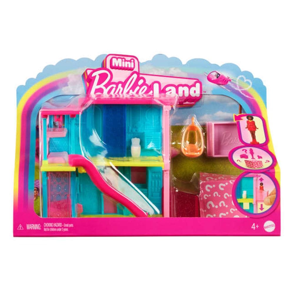 Casa de Boneca Mini BarbieLand Mattel com 3 Surpresas e 2 Acessorios Miniatura Barbie Rosa Claro MATTEL