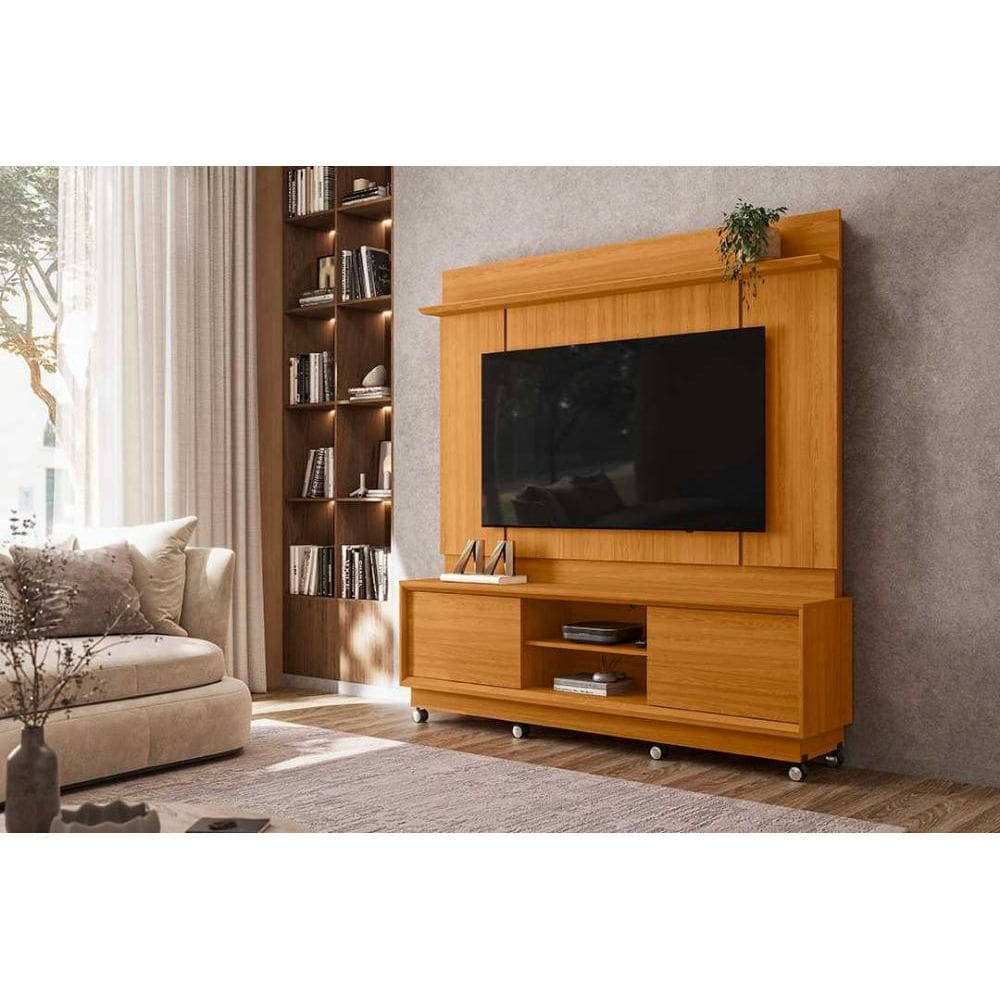 Painel Siena para TV de até 75 polegadas (Com Rodízio) - Cinamomo - Madetec
