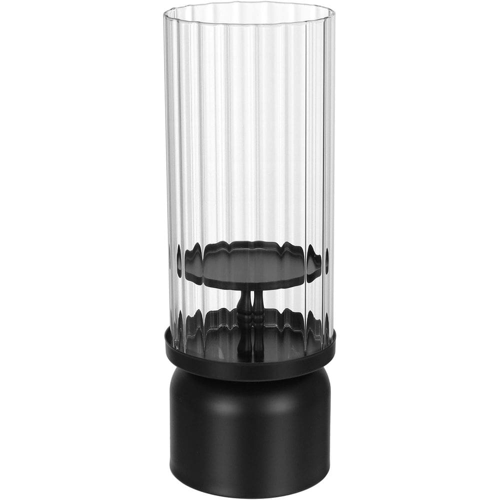 CASTIÇAL DECORATIVO PORTA VELA HOME&CO METAL 34x12x12cm PRETO