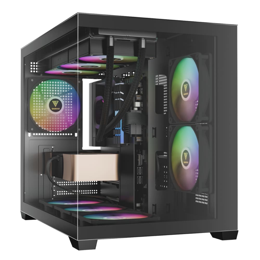 Gabinete Gamer Gamdias Aura GC10M ARGB V2 3 Fans S/Fonte Preto - GC10M