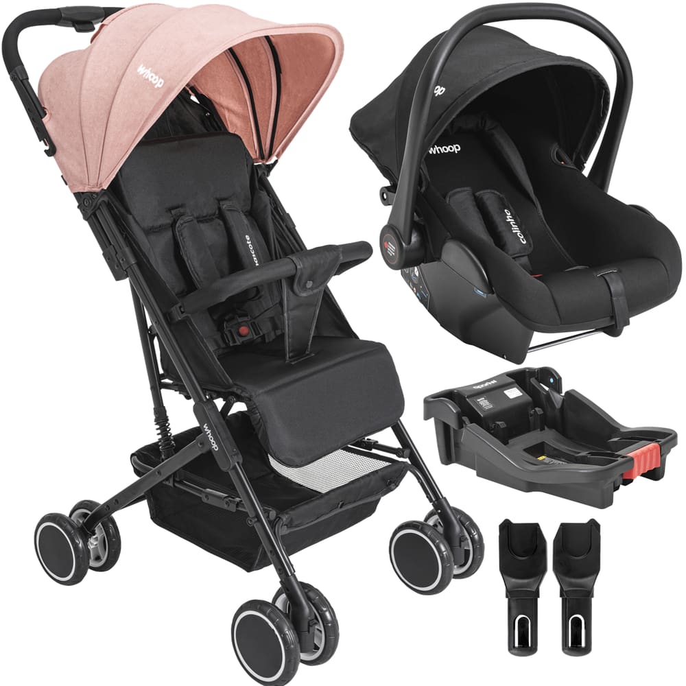 Carrinho de Bebe Bebe Conforto Colinho Base Kiddo Mascote Rosa