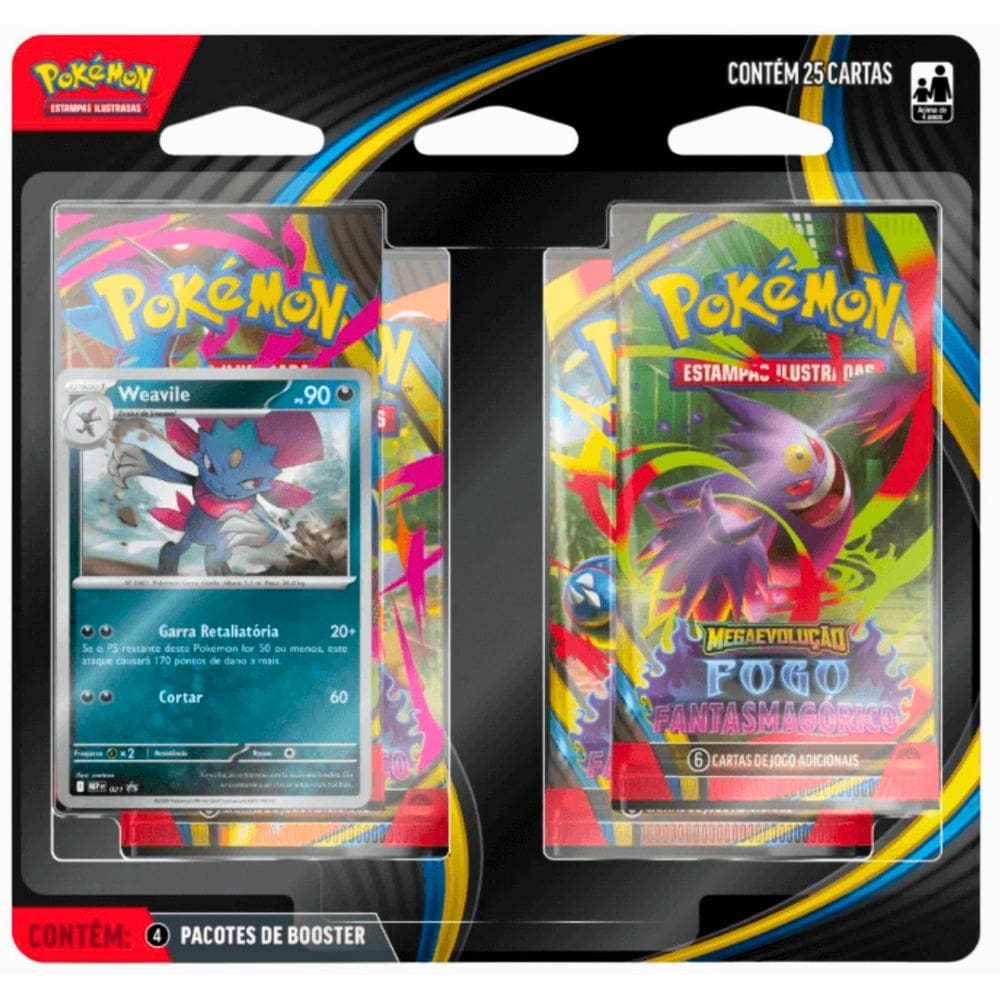 Blister Quadruplo Pokémon TCG Fogo Fantasmagórico Copag