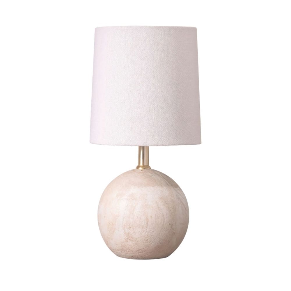 Luminária de Mesa Abajur Sfera em Resina com Cúpula Branca 31cm 1E27
