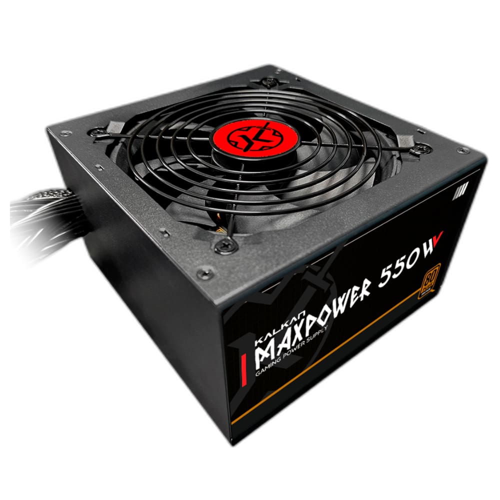 Fonte Kalkan Max Power 550W ATX 80 Plus Bronze Cabos Flat PFC Ativo Preto