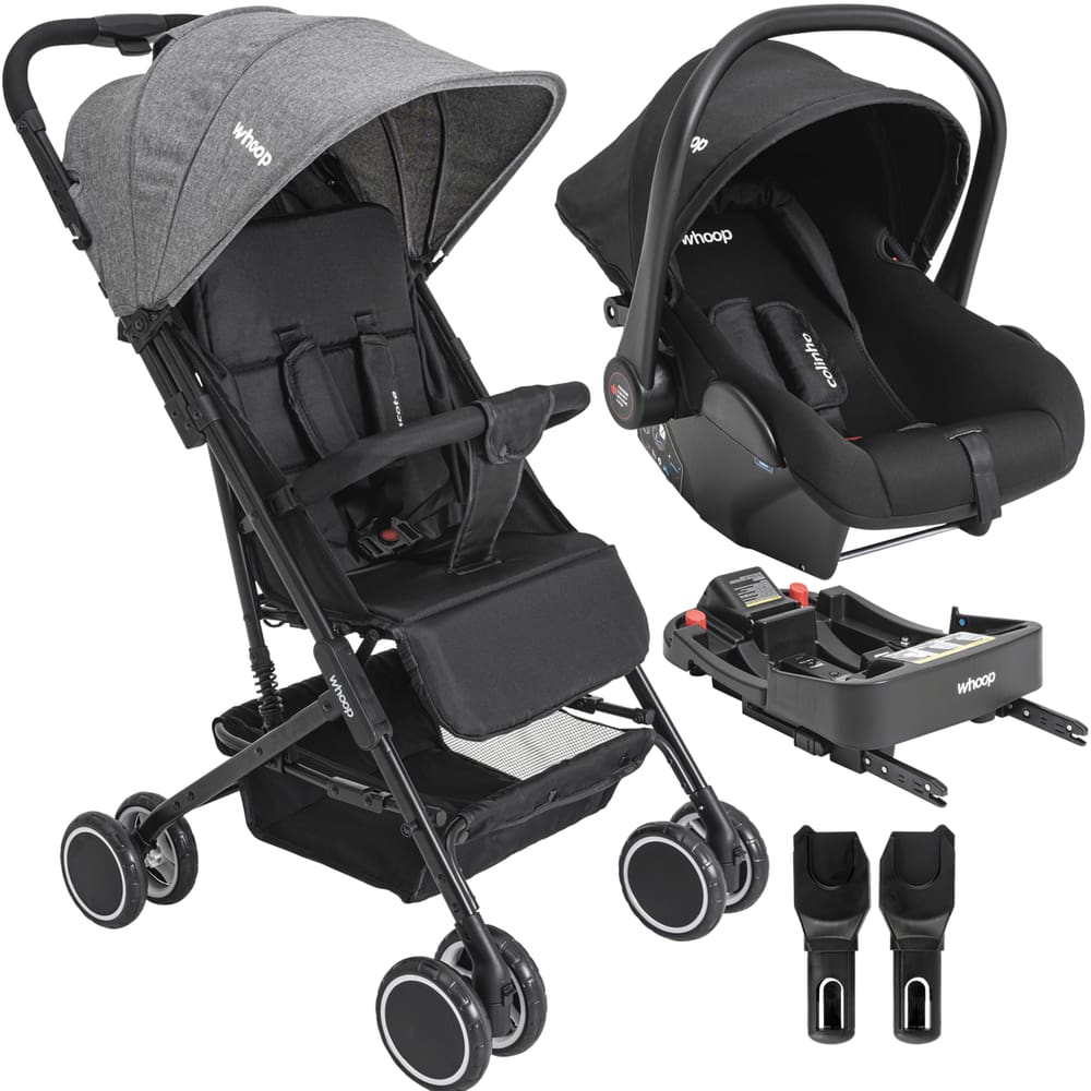 Carrinho de Bebe Bebe Conforto Colinho Base ISOFIX Kiddo Mascote Grafite