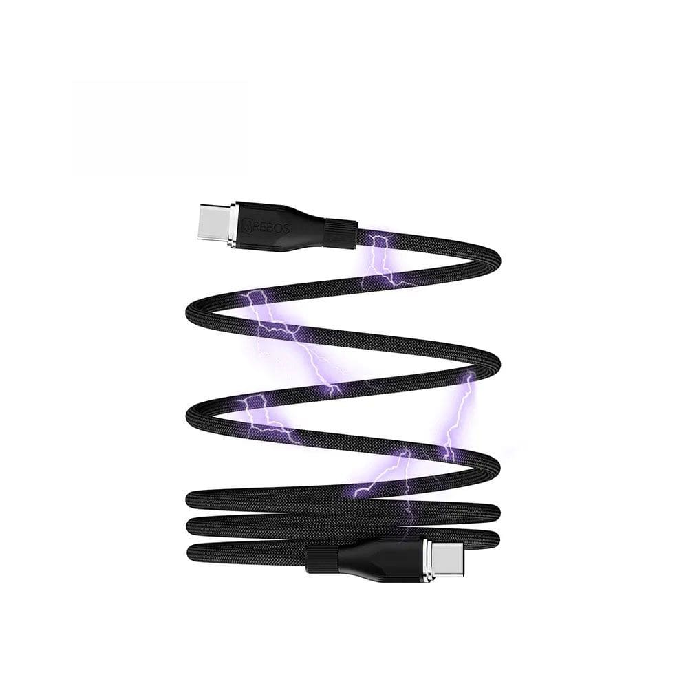 Cabo Magnético Hrebos Cb-602c Usb-c Para Usb-c 60w 1.8m Preto