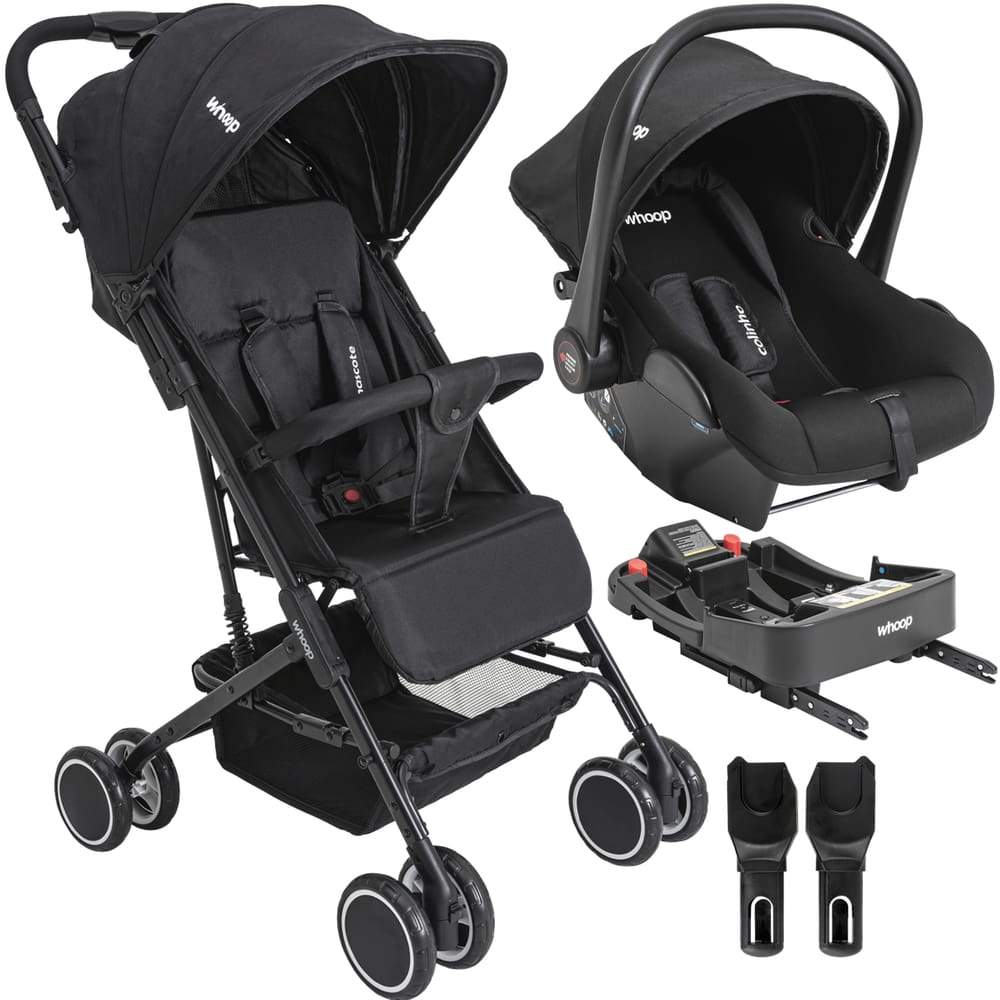 Carrinho de Bebe Bebe Conforto Colinho Base ISOFIX Kiddo Mascote Preto