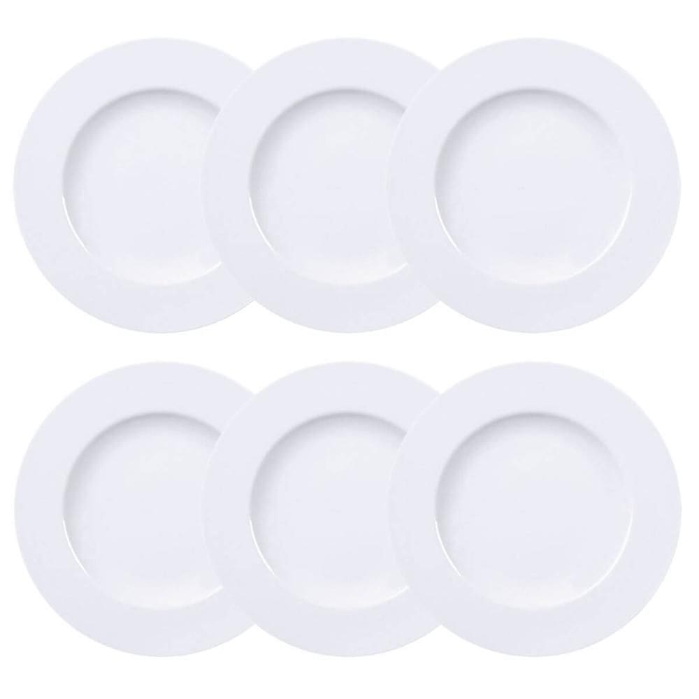 6 Pratos 17cm Pratinhos Pão Branco Café da Manhã Porcelana Maria Augusta Tramontina