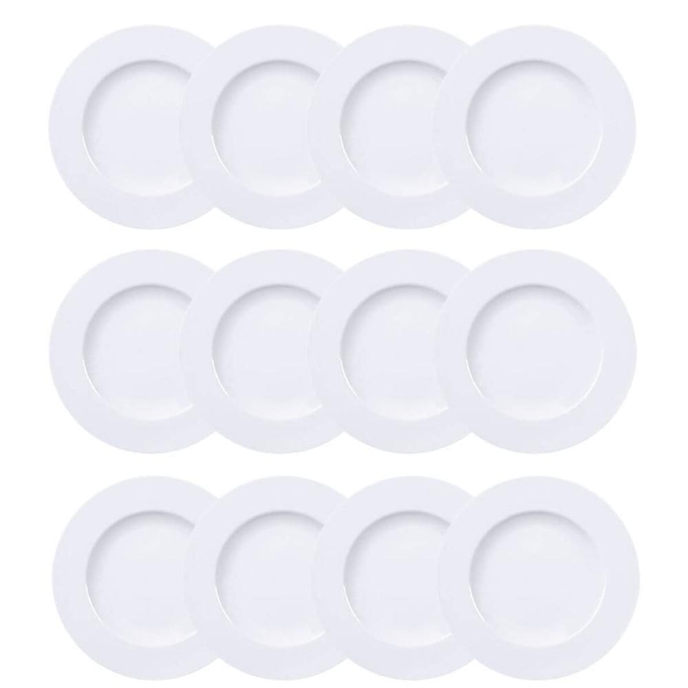 12 Pratos Pão Café da Manhã Lanche Porcelana Branco 17cm Maria Augusta Tramontina