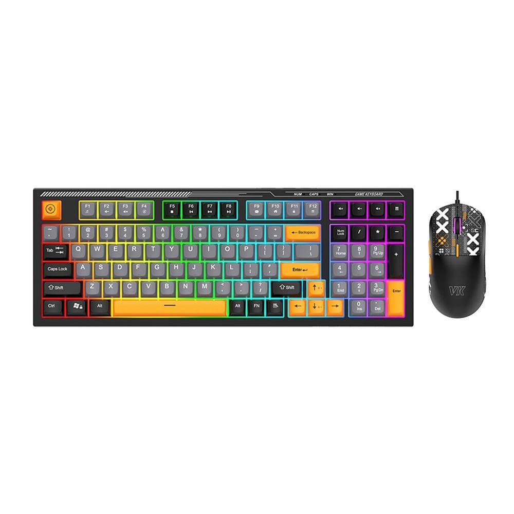 Combinação de teclado e mouse para jogos SaharaCase 98 teclas RGB preta