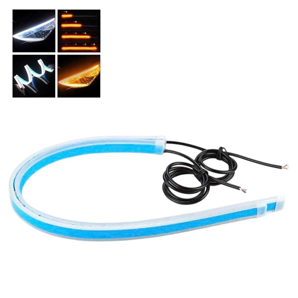 Fita Farol Led Seta Par Carro Moto Automotivo Adesivo Flexivel Iluminaçao Segurança DRL Pick Up Silverado