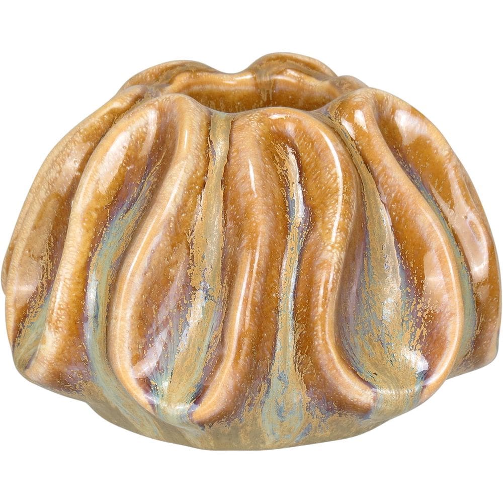 PORTA VELA CASTIÇAL HOME&CO CERÂMICA 9x10x10cm BEGE