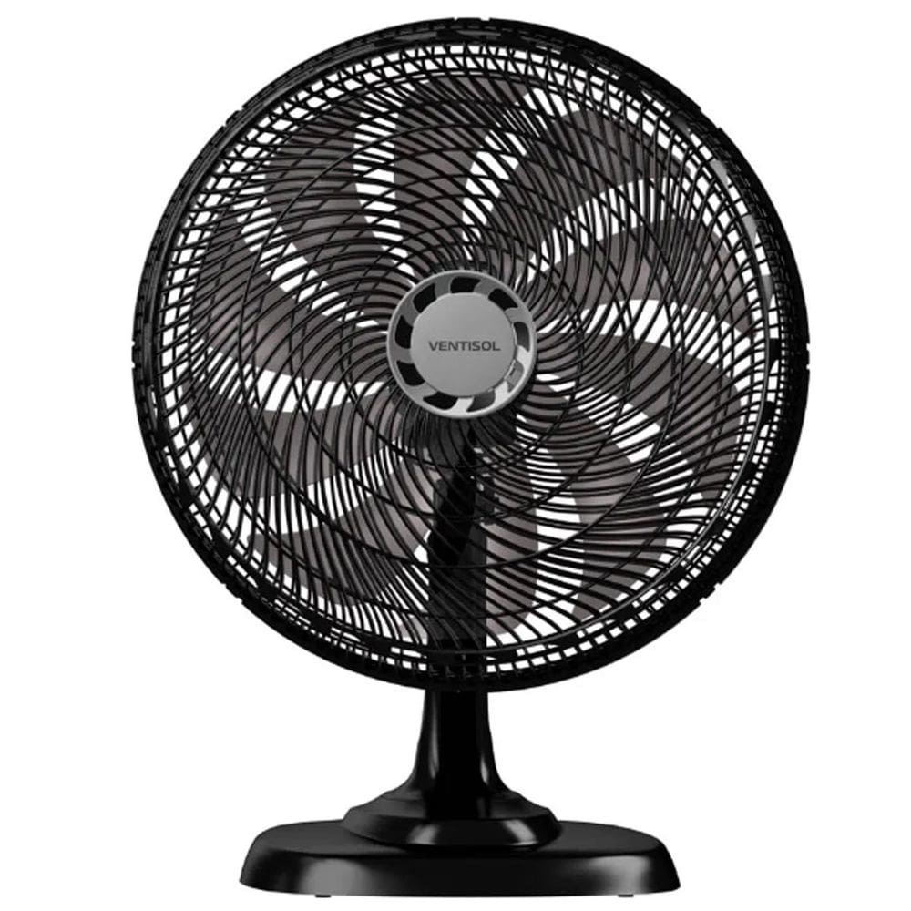 Ventilador de Mesa 50 Cm Turbo 10 Pás 150W Oscilante 3 Velocidades 110V Preto Ventisol 17598