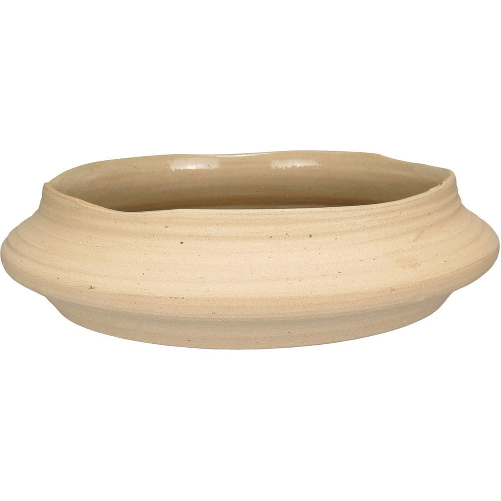 CENTRO MESA REDONDO DECORATVO FRUTEIRA HOME&CO CERÂMICA 9x35x35cm BEGE